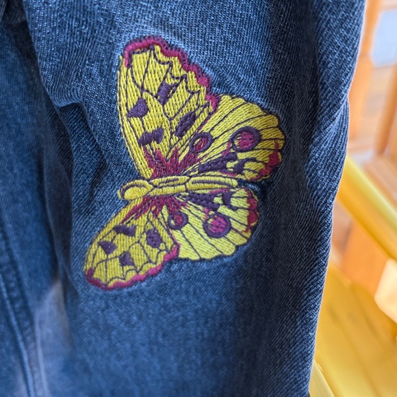 Coveted Free People Jean Jacket with Embroidery and Beadwork XS - Picture 6 of 12